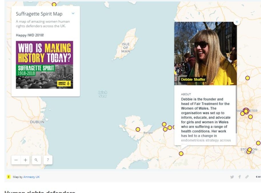 Our Founder Recognised by Amnesty International for her Suffragette Spirit!