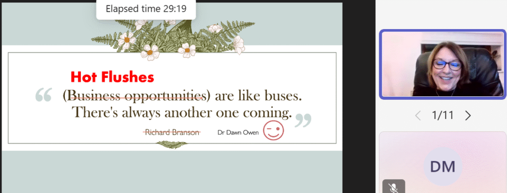 Llun o Dawn yn cyflwyno’r gweminar